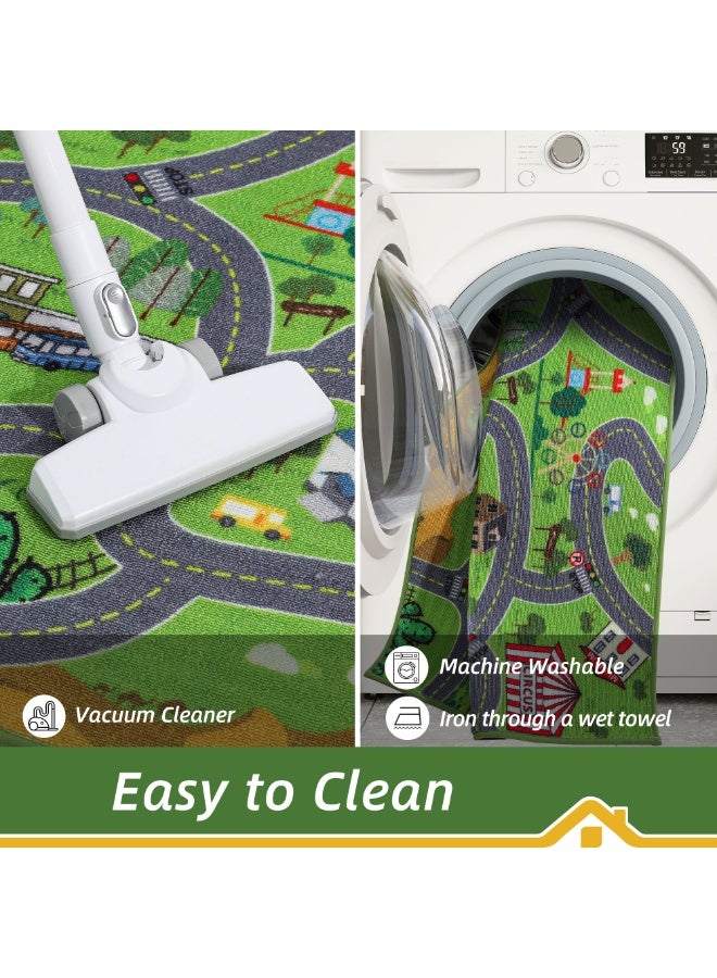 EBREEZZ Kids' City Road & Traffic Play Carpet – Educational Interactive Town Map Rug - Image 4